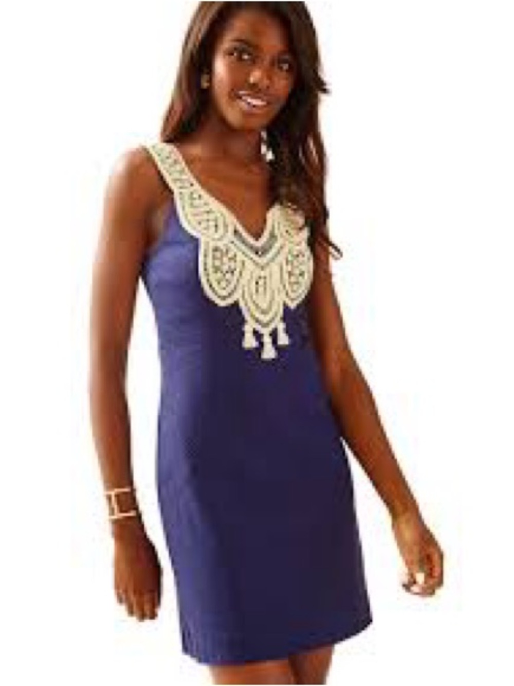 Lilly Pulitzer Largo Sleeveless Dress with Gold Embroidered Yoke Women’s 6 NWT